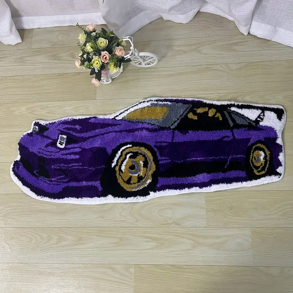 Navak Carpet Fashion Racing Car Rugs Soft Tufting Sports Car Carpet Living Room Bedroom Home Decor Non-slip Floor Mat Bedside Pad Dropship