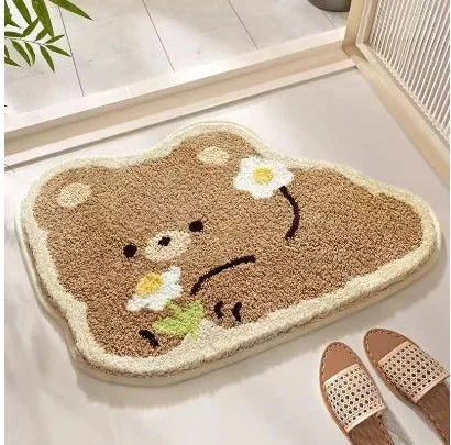 Navak Carpet Flower Shaped Cute Bathroom Mats Carpets Microfiber Tufted Mat Cute Luxury Fluffy Thick Rugs High Low Plush Irregular Carpets
