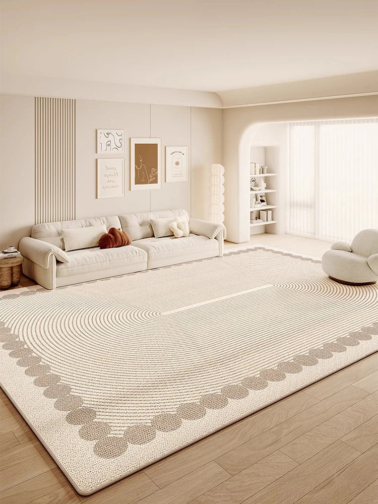 Navak Carpet Cream Abstract Luxurious Striped Carpet Artistic Creative Living Room Carpets Large Size Balcony Rug Easy To Clean Bedroom Rugs