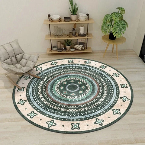 Navak Carpet Moroccan Ethnic Round Carpet, Rocking Chair Mat For Bedroom & Living Room