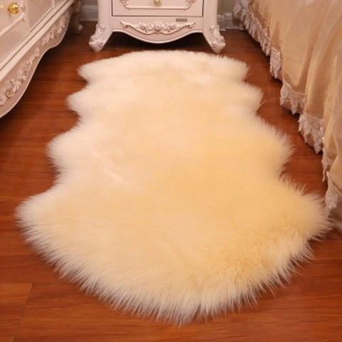 Navak Carpet Washable Imitation Wool Floor Protection Fluffy Shaggy Non Slip Sheepskin Rug Soft Rugs Bedroom Mats Faux Fur