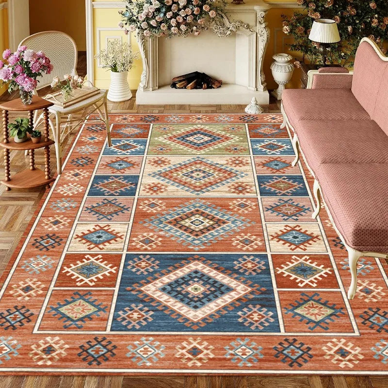 Navak Carpet Europe Türkiye Retro Style Carpet Living Room Sofa Bedroom Bedside Study Kitchen Entrance Door Rug Non-slip Luxury Decor Mat