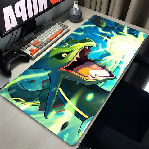 Navak Carpet Green Dragon Clouds Mouse Pad XXL PC Japan Anime R-rayquaza Mousepad Laptop P-pokemons Gamer Cabinet Keyboard Rug Cool Desk Mat