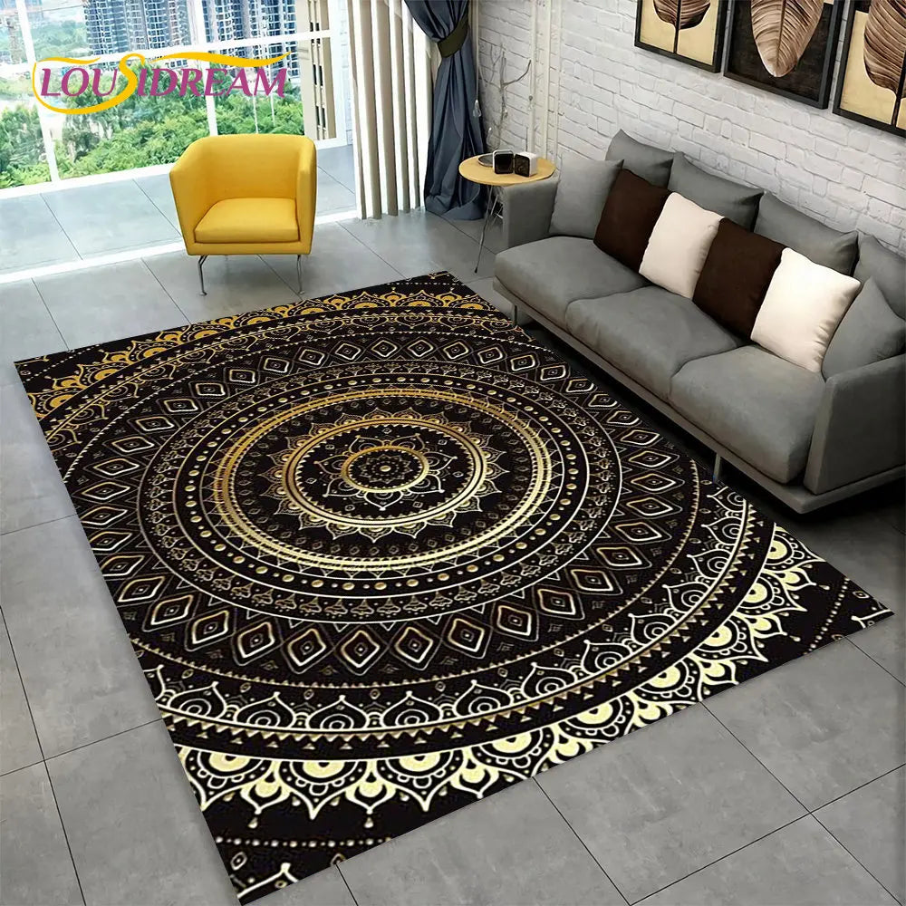 Navak Carpet Bohemia Mandala Geometric Area Rug,Carpet Rug for Home Living Room Bedroom Sofa Doormat Kitchen Decor,Kid Non-slip Floor Mats