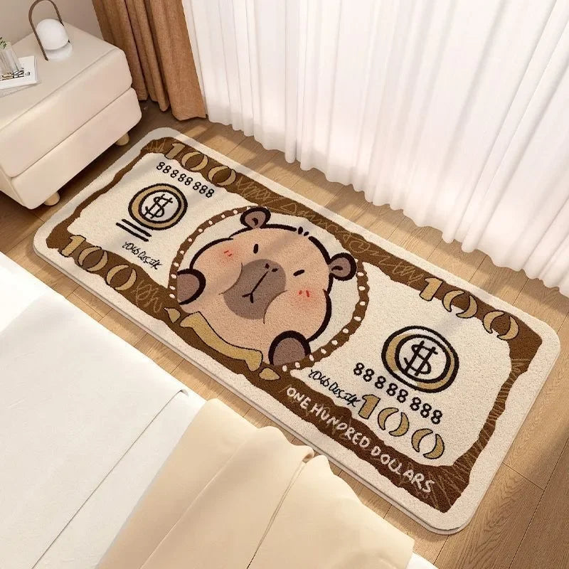 Navak Carpet Cute Bedside Cashmere Carpet Capibara Imitation Cashmere Floor Mat,anime Rug