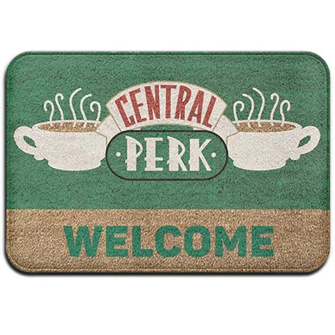 Navak Carpet Classic Friends Welcome Door Mat for Bathroom Kitchen New Friends TV Show Flannel Floor Rug Carpet Rubber Entrance Doormat Xmas