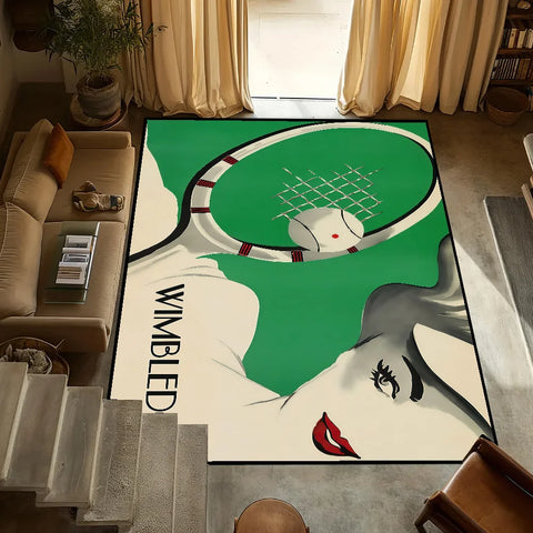 Navak Carpet small carpet Anti-Slip Kitchen W-Wimbledon Bedroom Handmade cool Tufted Rug Living design Championships Room Entrance Decoration