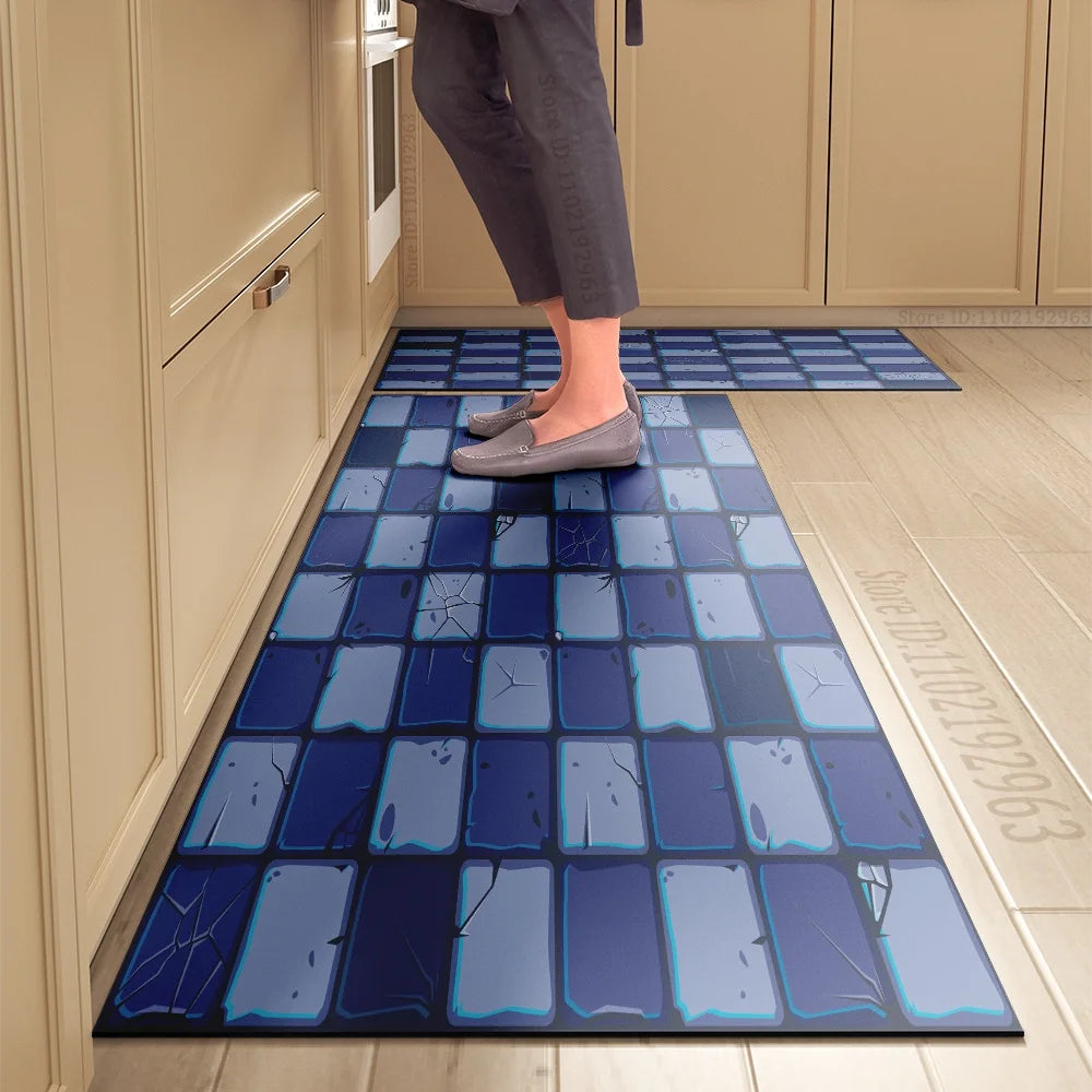 Navak Carpet Kitchen Mat Absorbent Printed Kitchen Rugs Non-slip Area Mat Hallway Long Carpets for Living Room Bedroom Entrance Doormat Bath