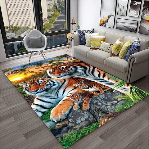 Navak Carpet 3D Dream Tiger Animal Cartoon Carpet Rug for Home Living Room Bedroom Sofa Doormat Decor,Child Play Area Rug Non-slip Floor Mat