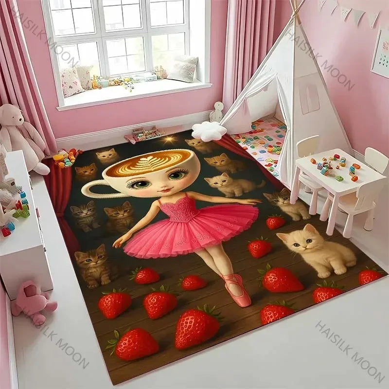 Navak Carpet Daily Picks Creates Virtual Creatures Italian Brainrot Cartoon Carpet Living Room Bedroom Bedside Bathroom Floor Mat Home Rug Gift