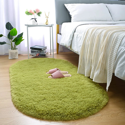 Navak Carpet Fluffy Plush Carpet Ellipse for Children’S Bedroom Living Room Sofa Area Rugs Balcony Soft Silky Carpet Girl Room Home Decor