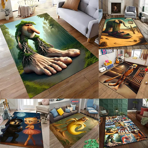 Navak Carpet Daily Picks Creates Virtual Creatures Italian Brainrot Cartoon Carpet Living Room Bedroom Bedside Bathroom Floor Mat Home Rug Gift