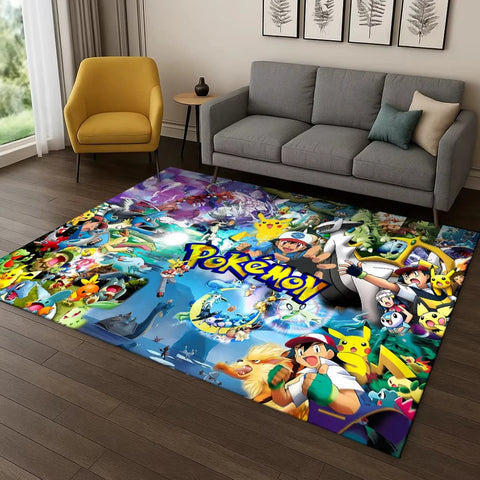 Navak Carpet Daily Picks Pokemon Adventure Carpet Playful Game Theme Rug Man Cave Game Room Bedroom Bedside Living Room Sofa Soft Floor Mat Design