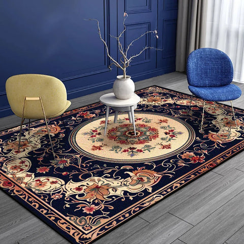 Navak Carpet Persian Style Luxury Carpet Living Room Senior Antiskid Golden Border Bedroom Decoration Rug Soft Easy Clean Entrance Door Mat