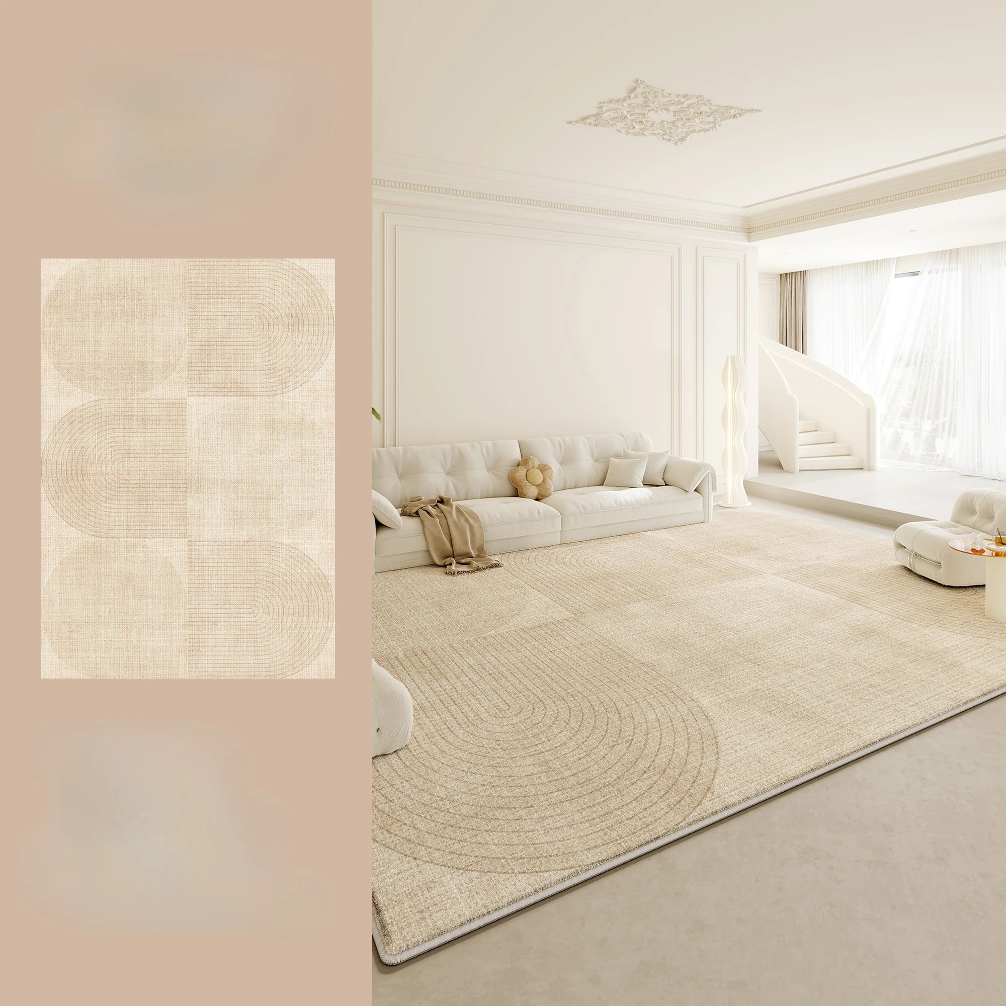 Navak Carpet Large Area Rugs for Bedroom Cream Style Living Room Decoration Plush Carpet Home Fluffy Soft Rug Thick Anti-slip Study Floor Mat