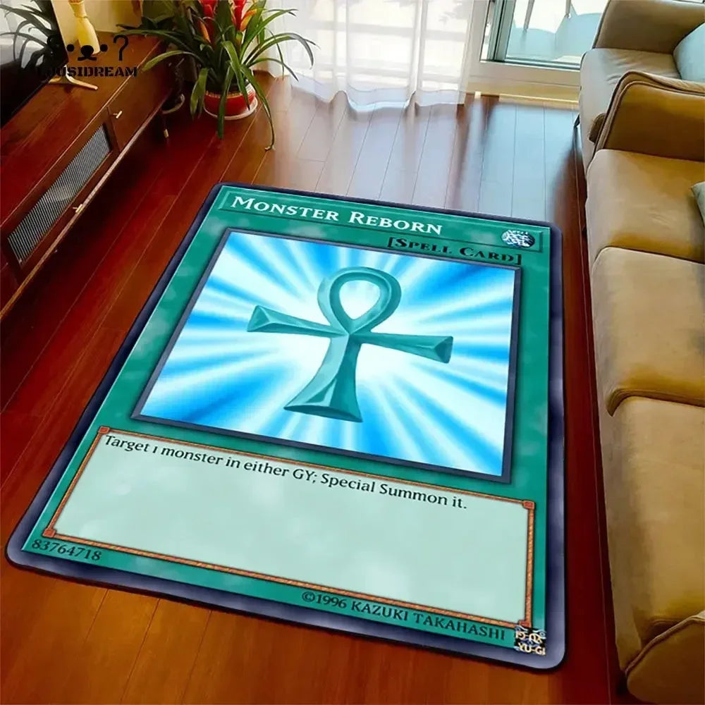 Navak Carpet Yu-Gi-Oh Blue Eyes White Dragon Anime Carpet Cartoon Floor Mat for Living Room and Bedroom Decorative Area Rug Perfect Gift