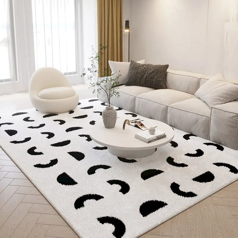 Navak Carpet Nordic Style Living Room Decoration Plush Carpet Abstract Art Design Rugs for Bedroom Simple Line Soft Rug Home Thick Floor Mat