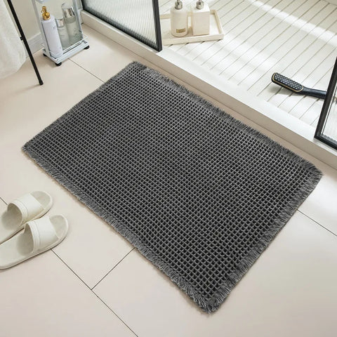 Navak Carpet Bathroom Absorbent Carpet Waffle Non-Slip Bath Mat Soft Doormat Toilet Absorbent Beside Bathtub Wash Basin Machine-Washable Rug