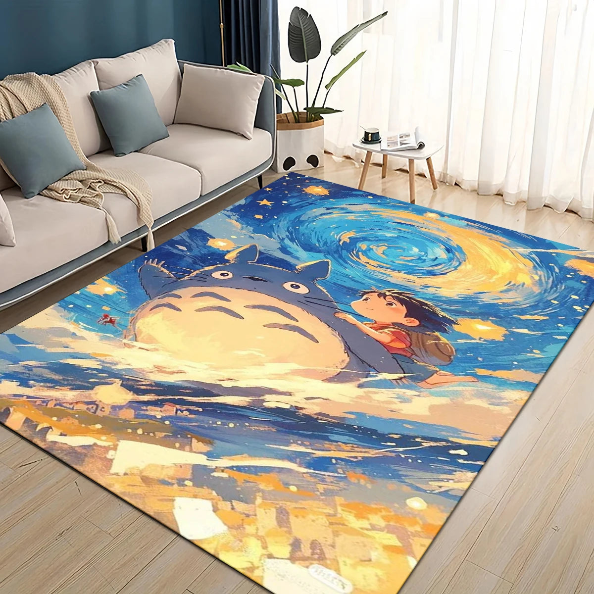 Navak Carpet 3D T-Totoros Cartoon Area Rug,Carpet Rug for Living Room Children's Bedroom Sofa Doormat Decor,kids Play Non-slip Floor Mat