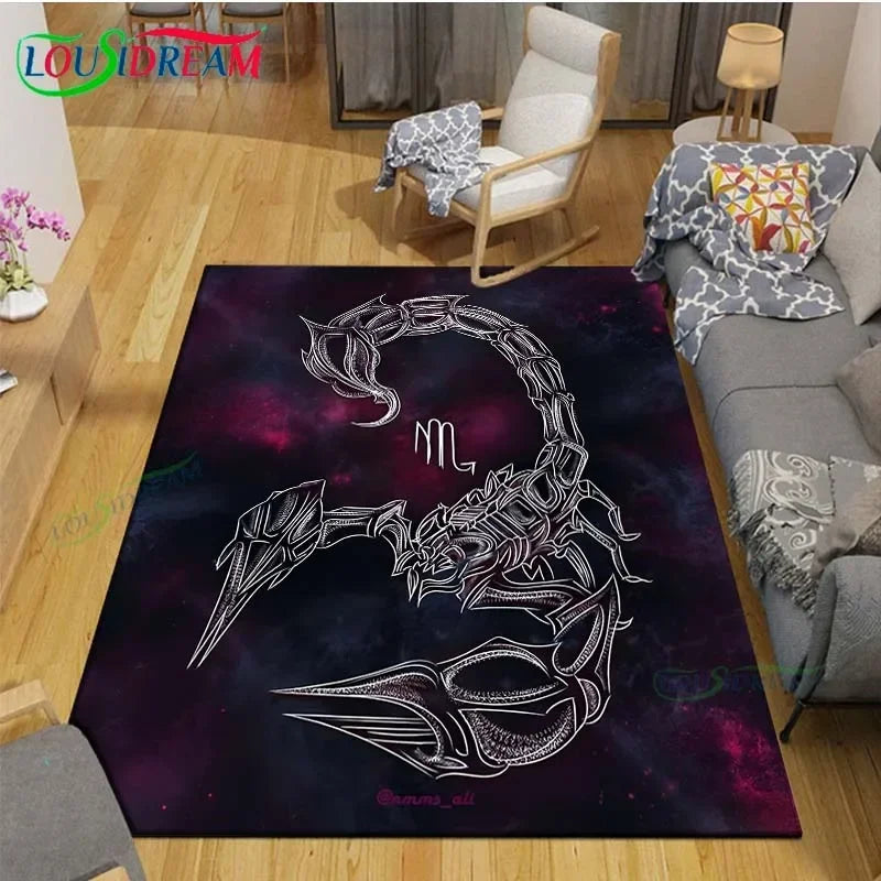 Navak Carpet Beautiful Constellation Scorpion Carpet Living Room Bedroom Bedside Mat Fashion Floor Mat Area Rug Door Mat  Bedroom Decoration