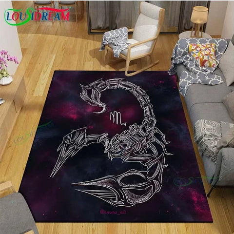 Navak Carpet Beautiful Constellation Scorpion Carpet Living Room Bedroom Bedside Mat Fashion Floor Mat Area Rug Door Mat  Bedroom Decoration