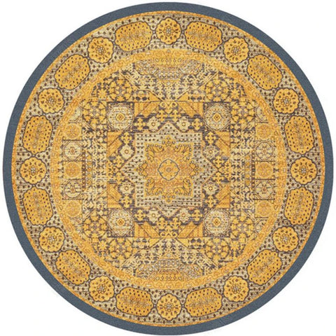 Navak Carpet Mandala Print Round Carpet Nordic Modern Living Room Anti-Slip Rug Coffee Table Foot Pad Bedroom Floor Mats Bay Window Chair Mat