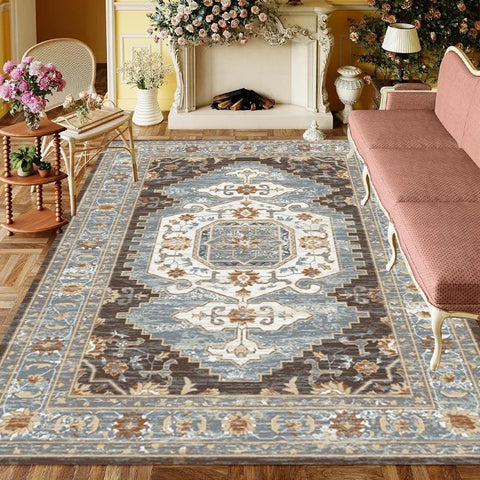 Navak Carpet Europe Türkiye Retro Style Carpet Living Room Sofa Bedroom Bedside Study Kitchen Entrance Door Rug Non-slip Luxury Decor Mat