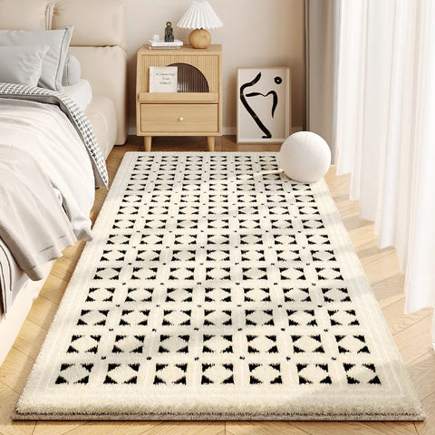 Navak Carpet Exclusive Picks Simple Cream Style Faux Cashmere Living Room Fluffy Rugs Home Decor Bedroom Cloakroom Bedside Non-Slip Rugs
