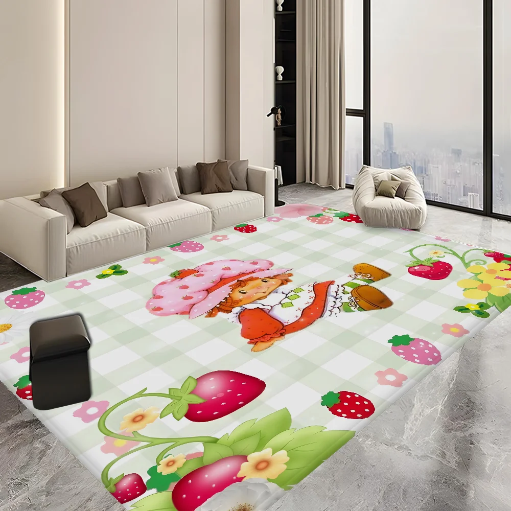 Navak Carpet S-Strawberry-Pink girl Floor Mat Bathroom Mat Kids Room Bedroom Decoration Balcony Anti-Slip Doormat Living Room Welcome Rug