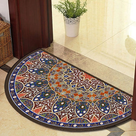 Navak Carpet Exclusive Picks Semi Circle Welcome Half Moon Kitchen Rugs Inside Doormat Indoor Non Slip Washable Blue Circle Outdoor Rug For Home Decor
