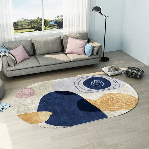 Navak Carpet Creative Oval Carpet Living Room Decoration Carpets High Quality Rugs for Bedroom Home Decor Mat Lounge Rug Non-slip Porch Mats