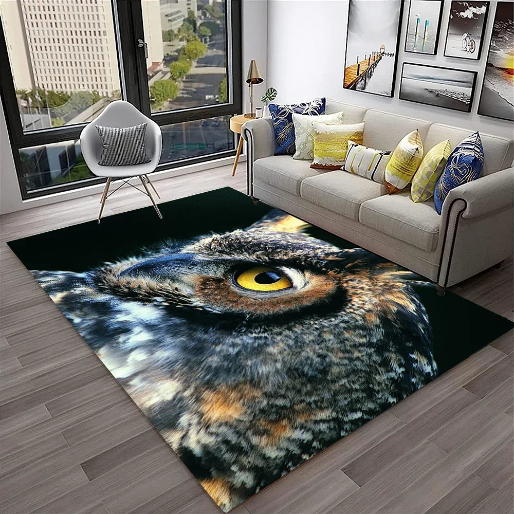 Navak Carpet Cute Owl Series 3D Cartoon Carpet Rug for Home Living Room Bedroom Sofa Kitchen Doormat Decor,Child Area Rug Non-slip Floor Mat