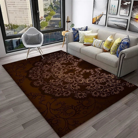 Navak Carpet 3D Mandala Bohemia Geometric Carpet Rug for Home Living Room Bedroom Sofa Kitchen Doormat Decor,Kid Area Rug Non-slip Floor Mat
