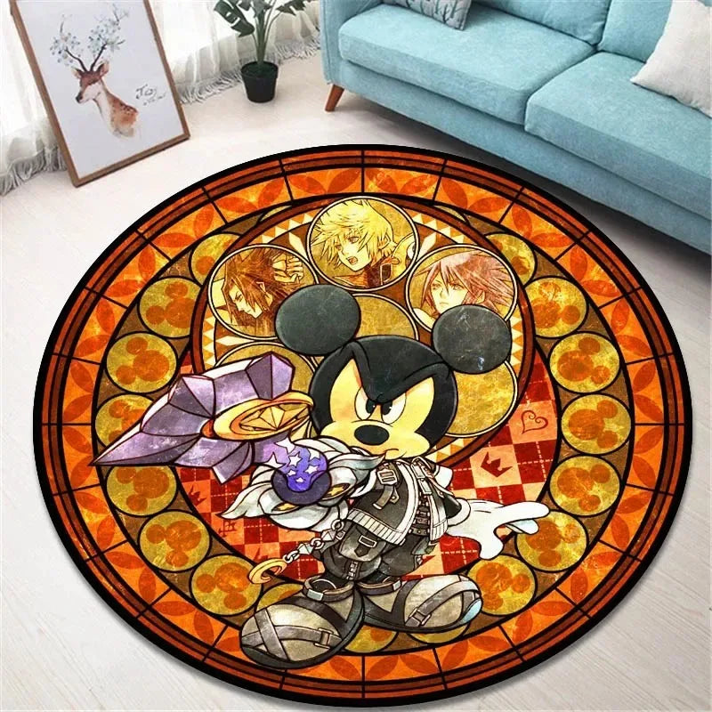Navak Carpet Daily Picks Kingdom Hearts Cartoon Area Rug Round Floor Mat Living Room Carpet Bathroom Kitchen Rugs Doormat Non-slip Floor Mat