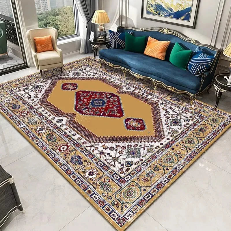 Navak Carpet Persian Retro Carpet Living Room Light Luxury Decoration Bedroom Bedside Large Rugs Lobby Coffee Table Non-Slip Lint-Free Mats