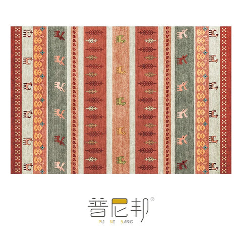 Navak Carpet American Moroccan Bedroom Decor Bedside Carpet Washable Carpets for Living Room Nordic Ethnic Lounge Rug Soft Non-slip Floor Mat