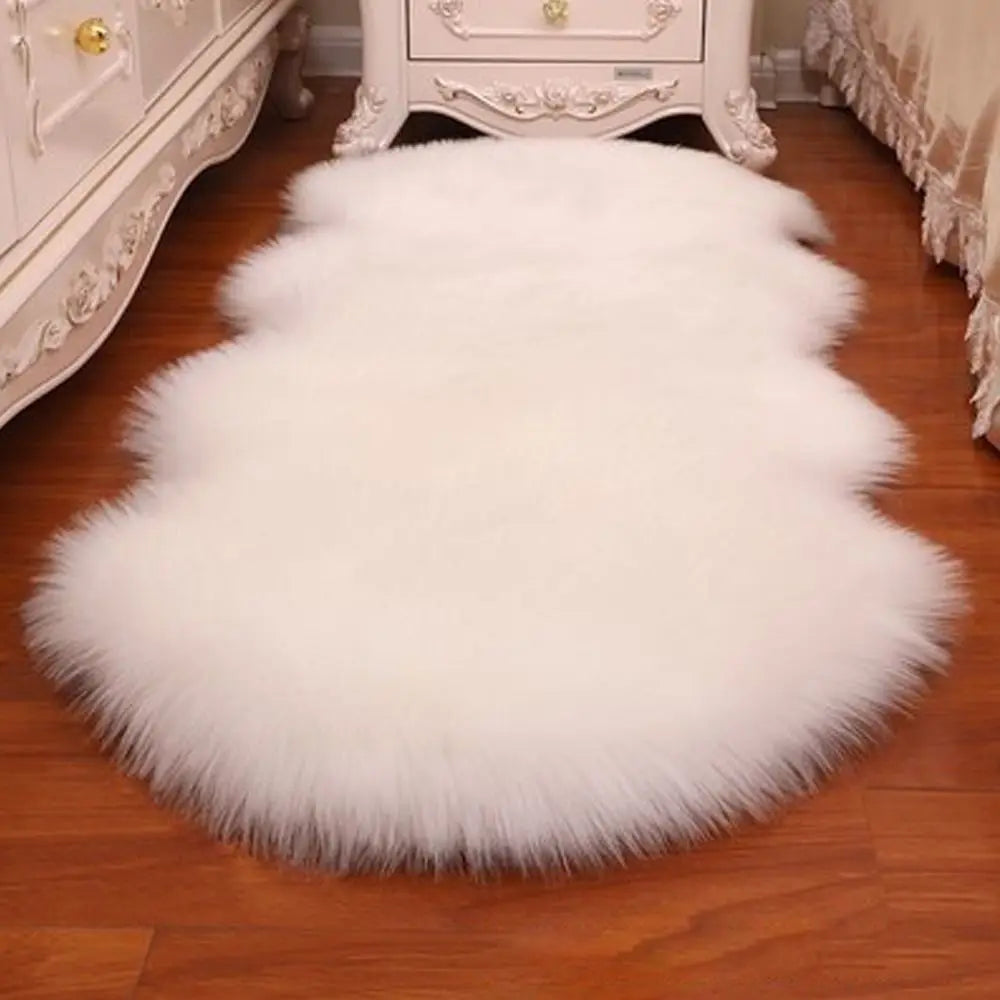 Navak Carpet Washable Imitation Wool Floor Protection Fluffy Shaggy Non Slip Sheepskin Rug Soft Rugs Bedroom Mats Faux Fur
