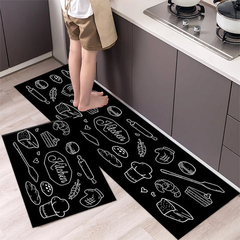 Navak Carpet Polyster Waterproof Oilproof Kitchen Mat Printed Antislip Bath Mat Soft Bedroom Floor Mat Living Room Carpet Doormat Kitchen Rug