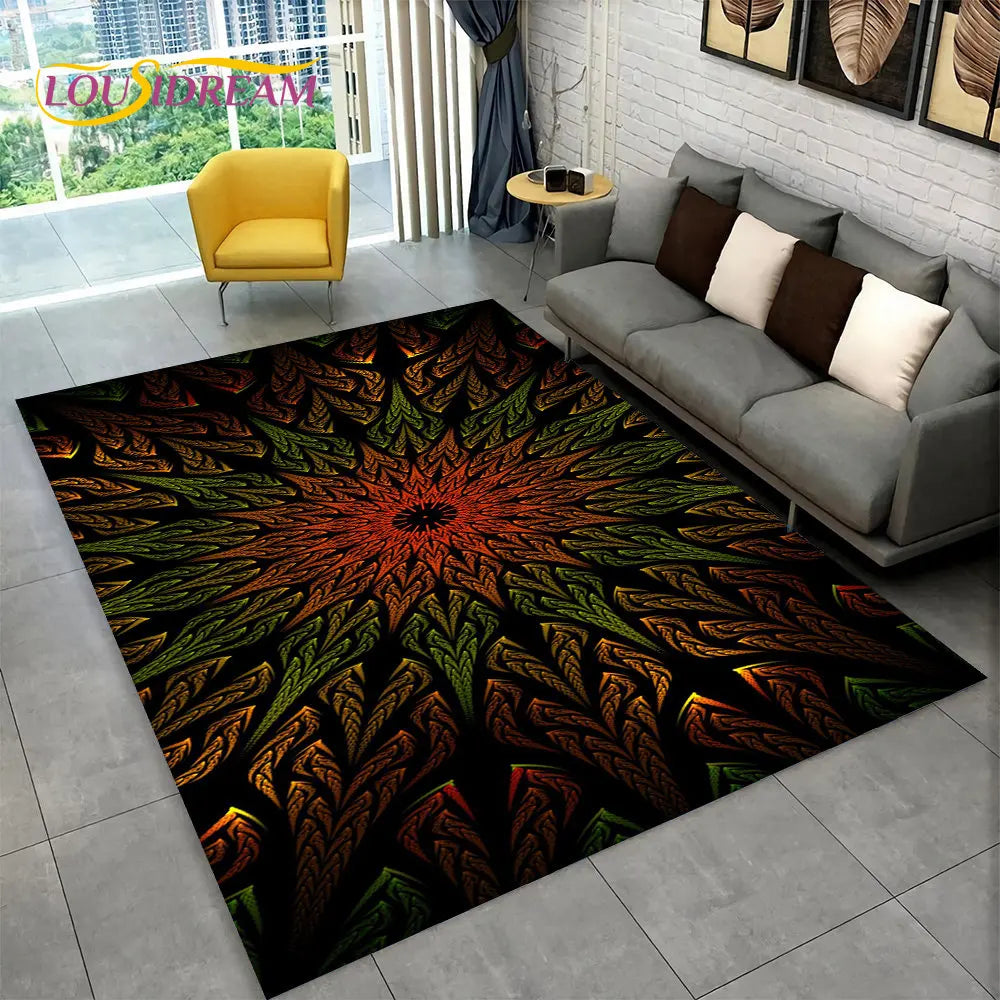 Navak Carpet Bohemia Mandala Geometric Area Rug,Carpet Rug for Home Living Room Bedroom Sofa Doormat Kitchen Decor,Kid Non-slip Floor Mats