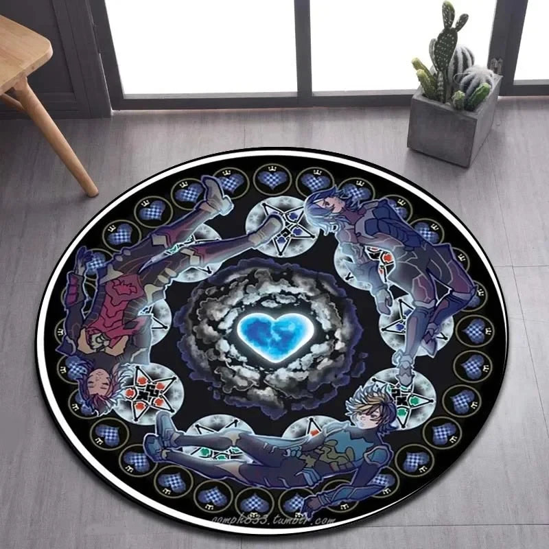 Navak Carpet Daily Picks DISNEY Kingdom Hearts Cartoon Pattern Area Rug Round Floor Mat Kid Living Room Carpet Bathroom Kitchen Doormat Decorate