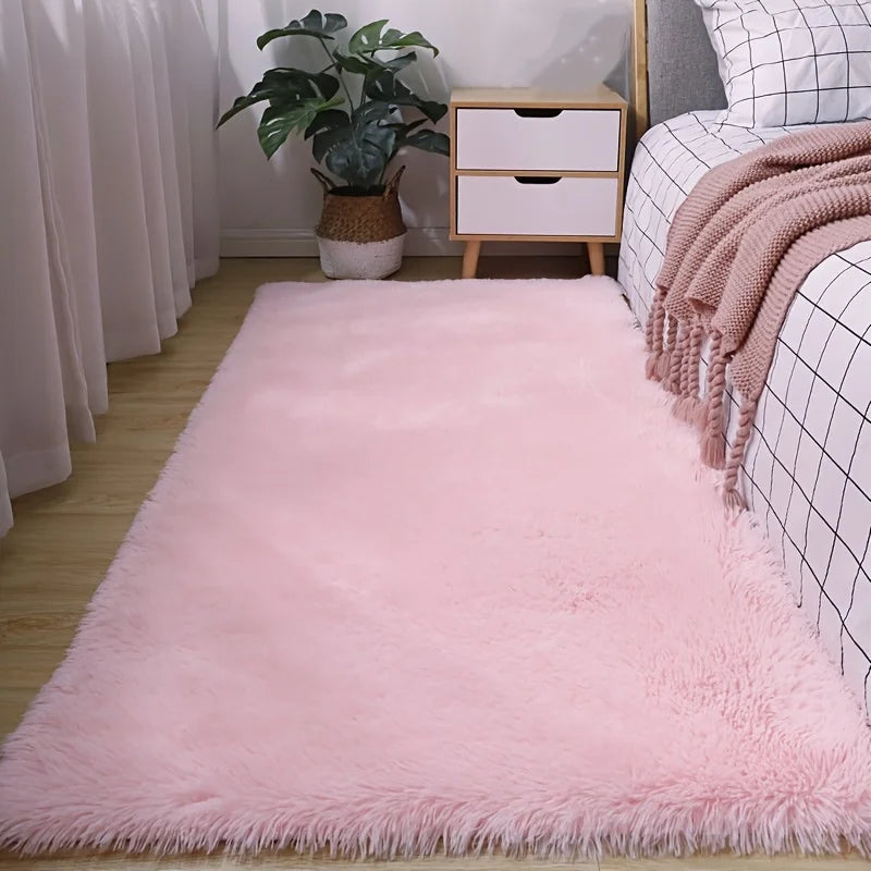 Navak Carpet Exclusive Picks Pink Area Real Silk Rug Soft Fluffy Plush Fuzzy Shaggy Shag Floor Rugs Living Room Indoor Carpet Girls Dorm Room Decor
