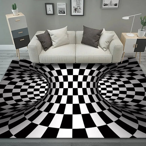 Navak Carpet 3D Vortex Illusion Carpet Entrance Door Floor Mat Abstract Geometric Optical Doormat Non-slip Floor Mat Living Room Decor Rug