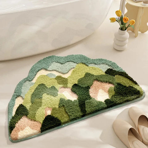 Navak Carpet Flower Shaped Cute Bathroom Mats Carpets Microfiber Tufted Mat Cute Luxury Fluffy Thick Rugs High Low Plush Irregular Carpets