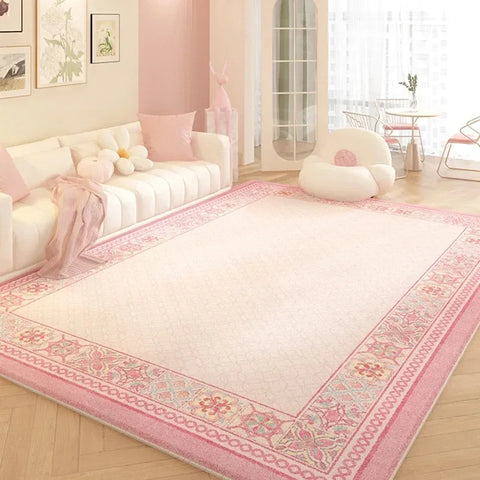 Navak Carpet Living Room Carpet Pink Flower Rug Big Size Home Decoration Floor Mat Soft Plush Room Decor Large Area Rugs Shaggy Bedroom