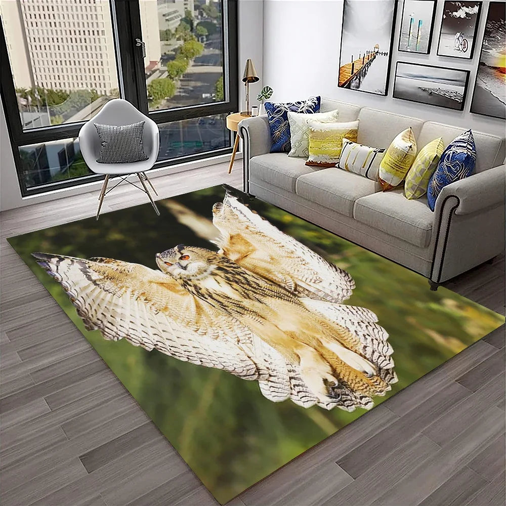 Navak Carpet Cute Owl Series 3D Cartoon Carpet Rug for Home Living Room Bedroom Sofa Kitchen Doormat Decor,Child Area Rug Non-slip Floor Mat