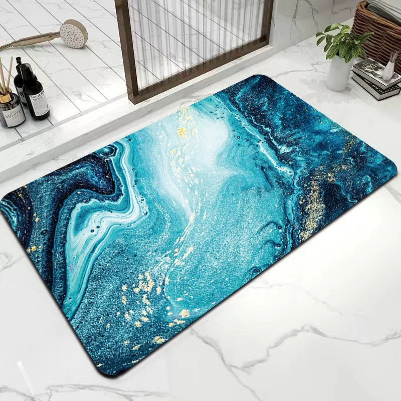 Navak Carpet Diatom Mud Carpet Marble Bathroom Rugs Non Slip Washable Bath Mat Small Rubber Backed Floor Mat