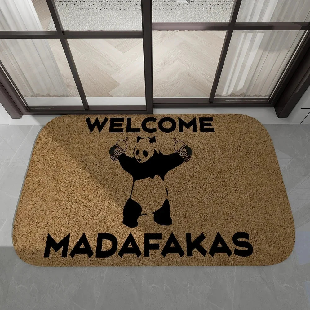 Navak Carpet Daily Picks Disney Dark Cat Welcome Madafakas Floor Mat Entrance Door Mat Rectangle Home Soft Badmat Front Door Indoor Outdoor Mat
