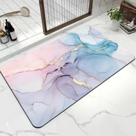 Navak Carpet Diatom Mud Carpet Marble Bathroom Rugs Non Slip Washable Bath Mat Small Rubber Backed Floor Mat