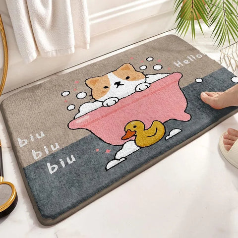 Navak Carpet Exclusive Picks Cartoon Toilet Bathroom Wool-Like Rug For Floor Under Door Anti-Slip And Water-Absorbing Carpet For Home Decoration