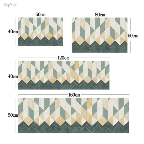 Navak Carpet Polyster Waterproof Oilproof Kitchen Mat Printed Antislip Bath Mat Soft Bedroom Floor Mat Living Room Carpet Doormat Kitchen Rug
